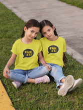 Load image into Gallery viewer, Fun X2 Twins Sisters Matching Kids Half Sleeves T-Shirts -KidsFashionVilla