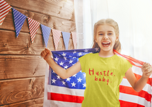 Load image into Gallery viewer, Hustle Baby Half Sleeves T-Shirt For Girls -KidsFashionVilla