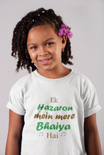 Load image into Gallery viewer, Ek Hazaro Mein Mere Bhaiya Half Sleeves T-Shirt For Girls -KidsFashionVilla