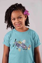 Load image into Gallery viewer, Jumbo Jet Cartoon Half Sleeves T-Shirt For Girls -KidsFashionVilla