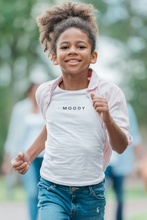 Load image into Gallery viewer, Moody Minimals Half Sleeves T-Shirt For Girls -KidsFashionVilla