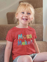 Load image into Gallery viewer, Mess Maker Cartoon Half Sleeves T-Shirt For Girls -KidsFashionVilla