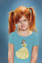 Load image into Gallery viewer, Cute Princess Half Sleeves T-Shirt For Girls -KidsFashionVilla