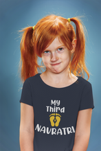 Load image into Gallery viewer, My Third Navratri Half Sleeves T-Shirt For Girls -KidsFashionVilla