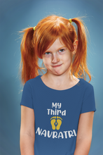 Load image into Gallery viewer, My Third Navratri Half Sleeves T-Shirt For Girls -KidsFashionVilla