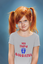 Load image into Gallery viewer, My Third Navratri Half Sleeves T-Shirt For Girls -KidsFashionVilla