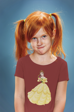 Load image into Gallery viewer, Cute Princess Half Sleeves T-Shirt For Girls -KidsFashionVilla