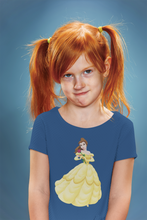 Load image into Gallery viewer, Cute Princess Half Sleeves T-Shirt For Girls -KidsFashionVilla