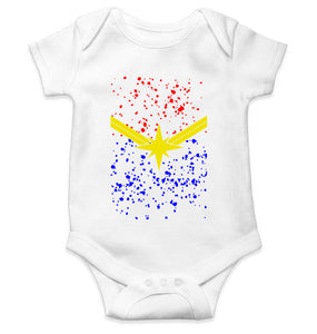 Captain Marvel Logo Rompers for Baby Girl- KidsFashionVilla