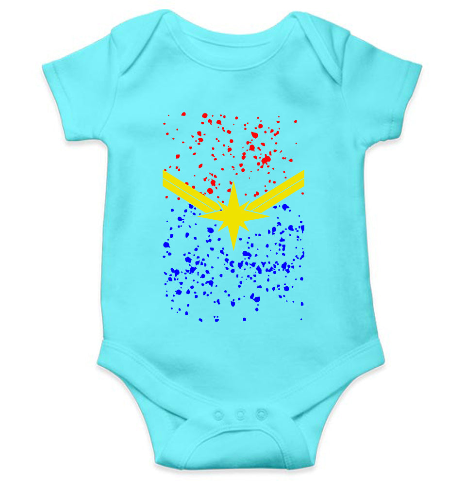 Captain Marvel Logo Rompers for Baby Girl- KidsFashionVilla