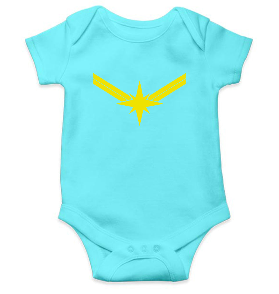 Captain Marvel Logo Rompers for Baby Girl- KidsFashionVilla