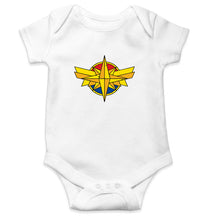 Load image into Gallery viewer, Captain Marvel Logo Rompers for Baby Girl- KidsFashionVilla
