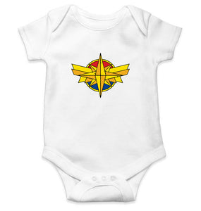 Captain Marvel Logo Rompers for Baby Girl- KidsFashionVilla