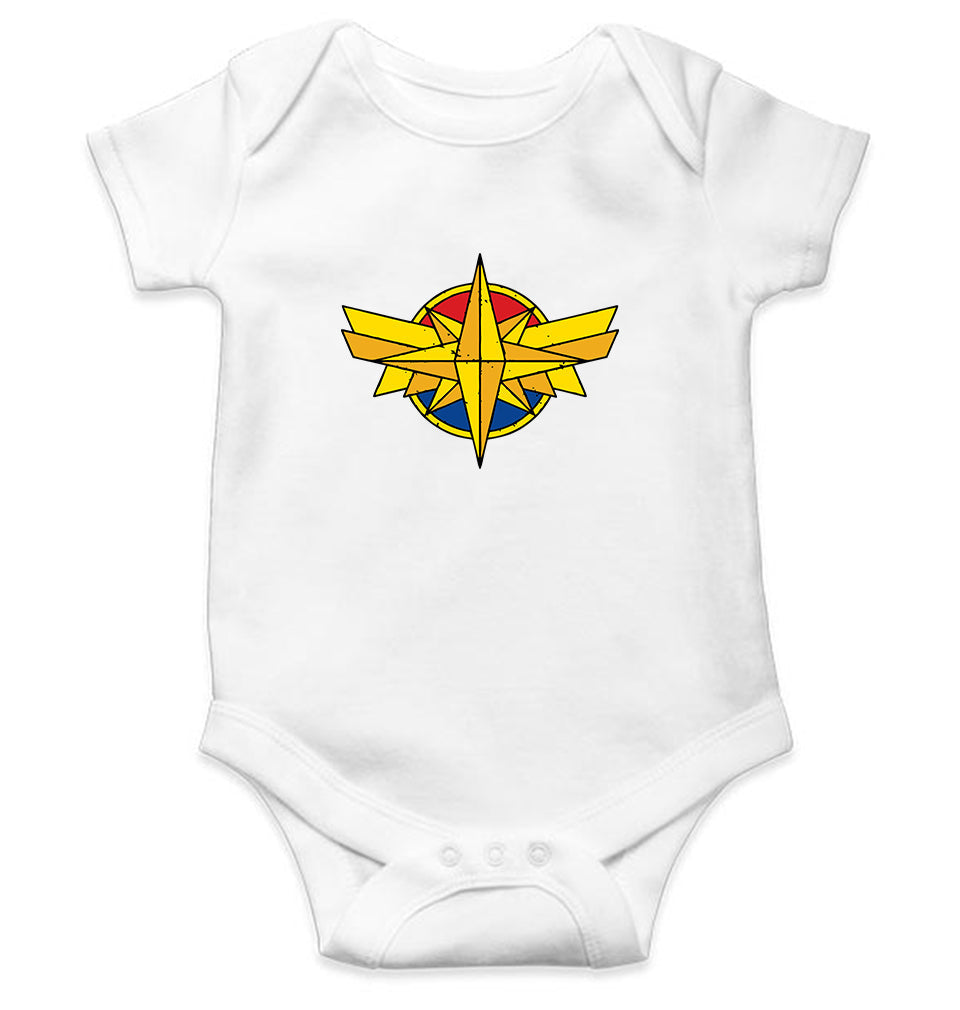 Captain Marvel Logo Rompers for Baby Girl- KidsFashionVilla