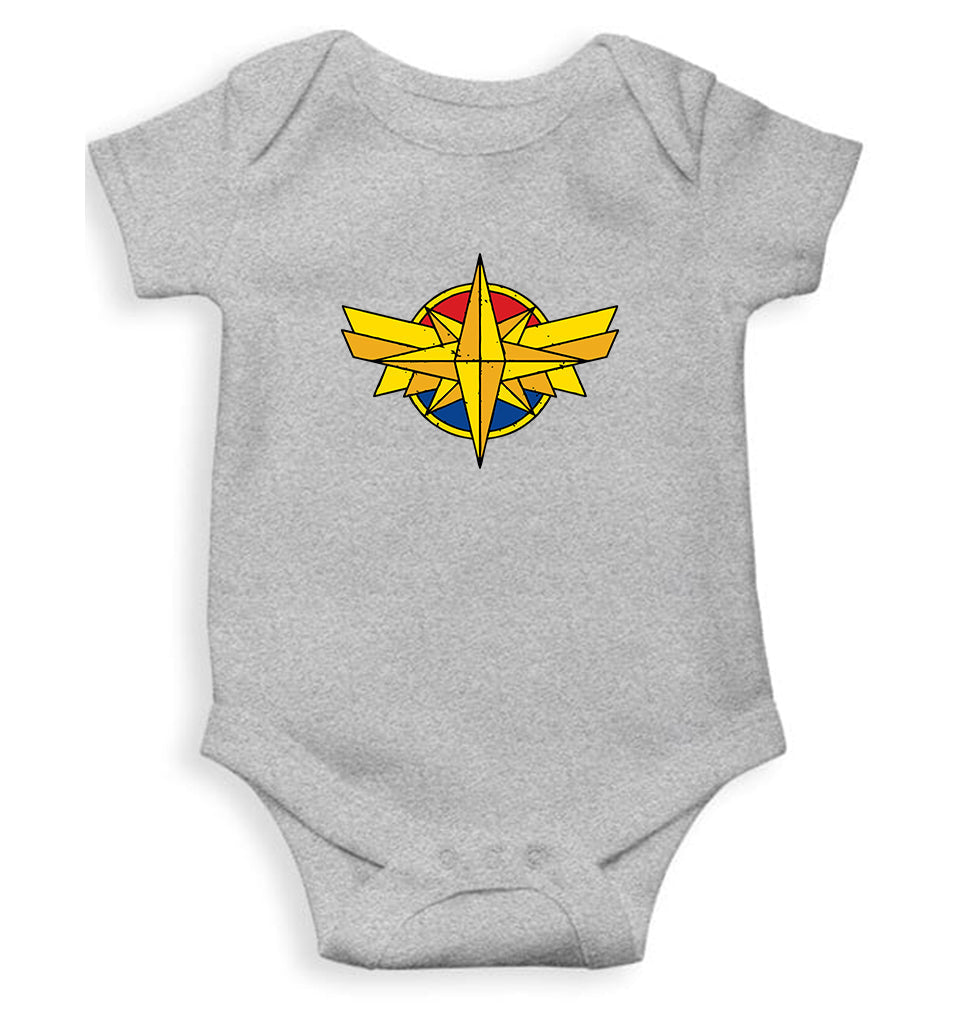 Captain Marvel Logo Rompers for Baby Girl- KidsFashionVilla