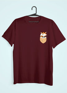 Fox Side Pocket Design Women Half Sleeves T-shirt- KidsFashionVilla