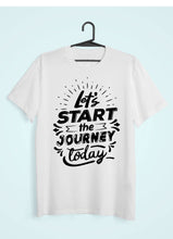 Load image into Gallery viewer, Lets Start The Journey Mens Half Sleeves T-shirt- KidsFashionVilla
