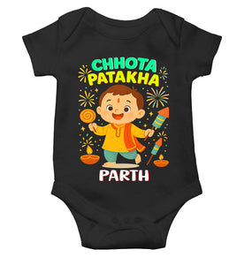 Custom Name Chhota Patakha With Diwali Rompers for Baby Boy- KidsFashionVilla