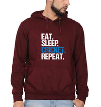 Load image into Gallery viewer, CRICKET Eat Sleep Cricket Repeat Men Hoodies-KidsFashionVilla
