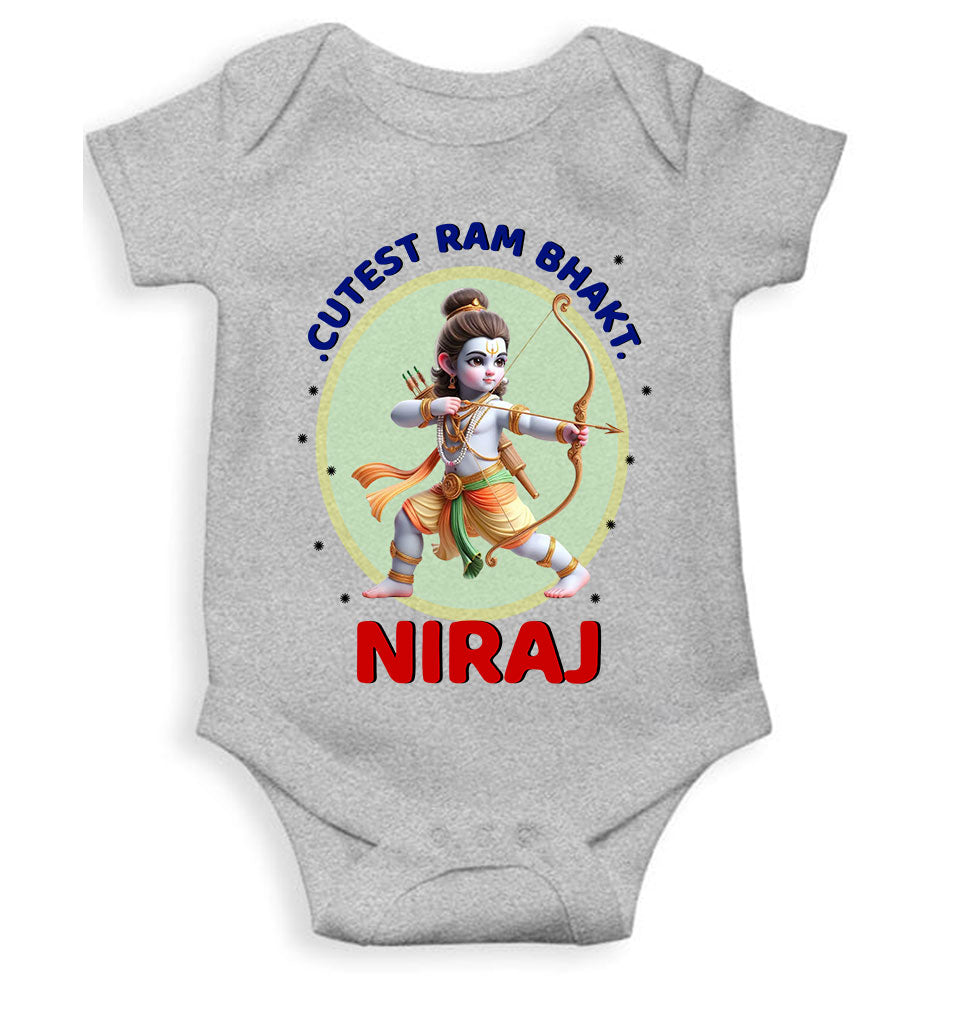 Custom Name Cutest Ram Bhakt Rompers for Baby Boy- KidsFashionVilla