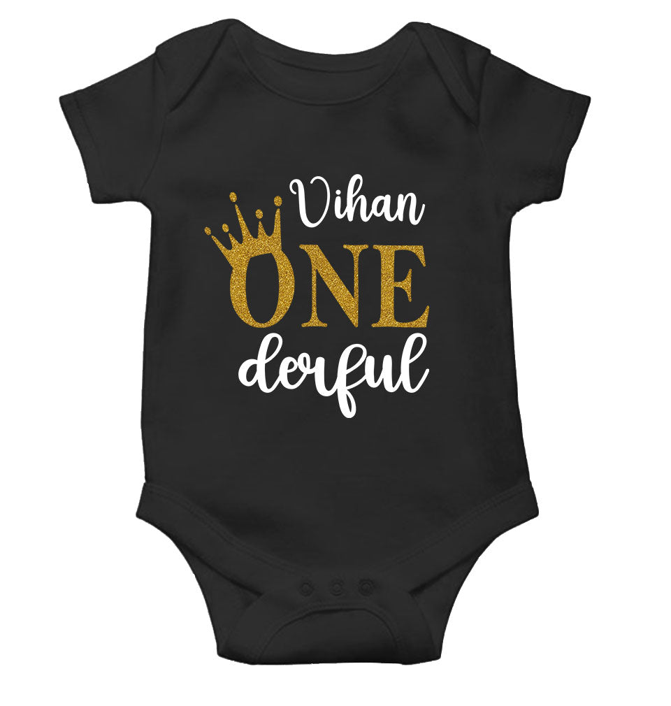 Custom Name First Birthday Rompers for Baby Boy- KidsFashionVilla