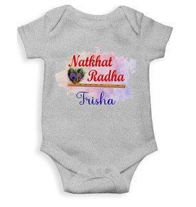 Custom Name Natkhat Radha Janmashtami Rompers for Baby Girl- KidsFashionVilla