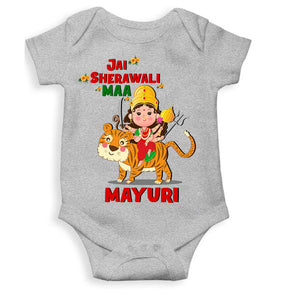 Custom Name Jai Sherawali Maa Navratri Rompers for Baby Girl- KidsFashionVilla