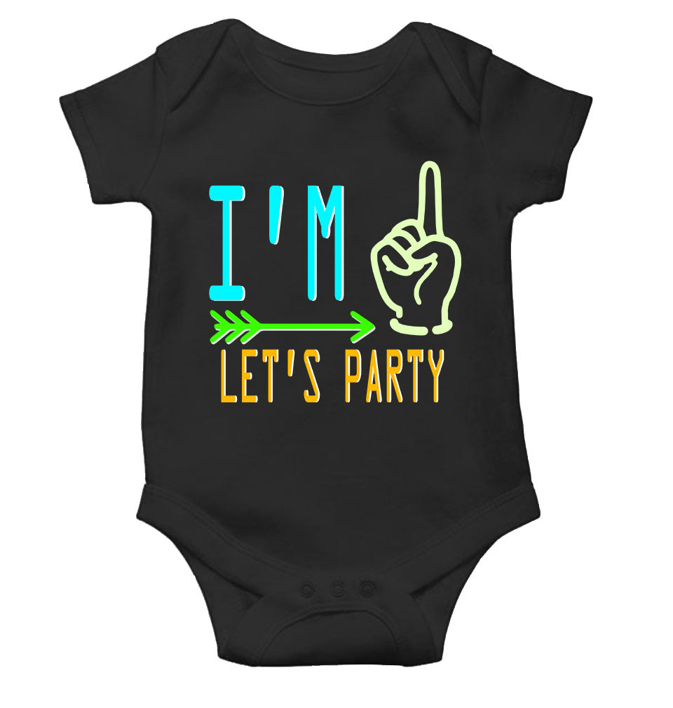 One Lets Party First Birthday Rompers for Baby Girl- KidsFashionVilla