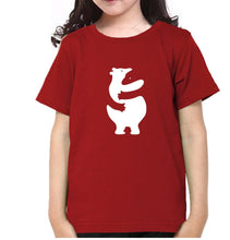 Load image into Gallery viewer, Animal Hug Half Sleeves T-Shirt For Girls -KidsFashionVilla
