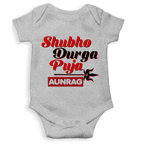 Custom Name Shubo Durga Puja Rompers for Baby Boy- KidsFashionVilla