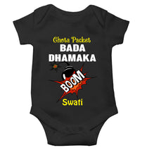 Load image into Gallery viewer, Custom Name Chota Packet Bada Dhamaka Diwali Rompers for Baby Girl- KidsFashionVilla
