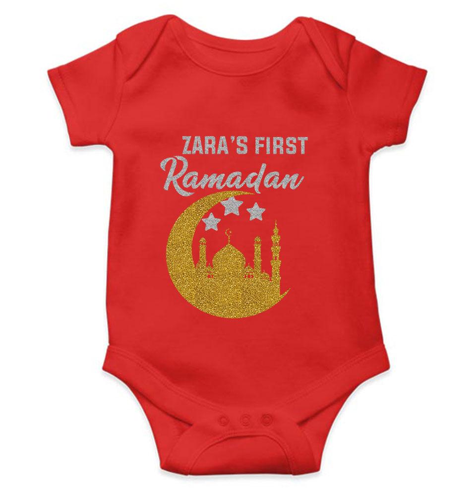 First Ramadan Custom Name Eid Rompers for Baby Girl- KidsFashionVilla