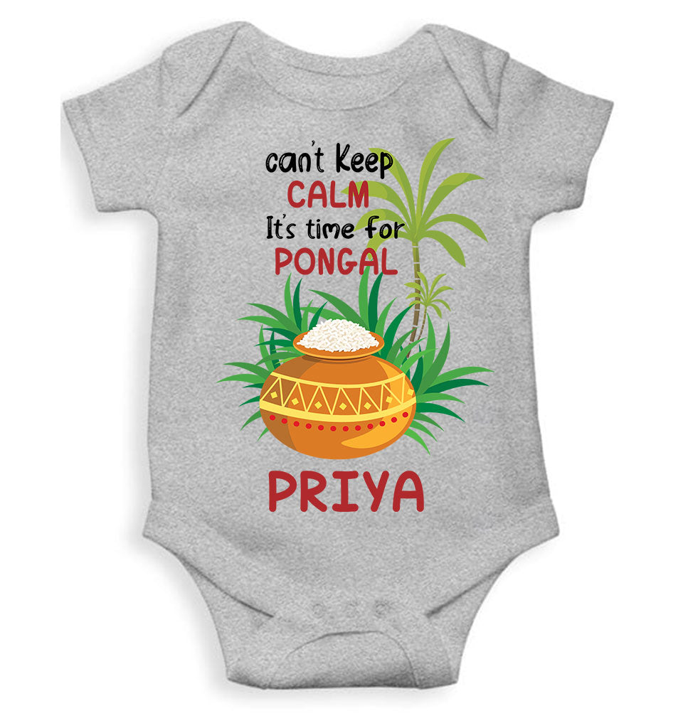 Custom Name Time For Pongal Rompers for Baby Girl- KidsFashionVilla