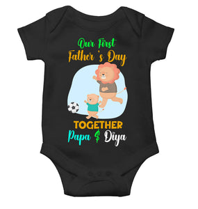 Custom Name Our First Father Day Rompers for Baby Girl- KidsFashionVilla