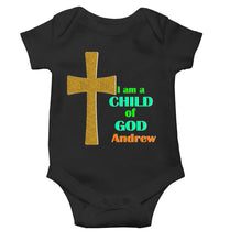 Load image into Gallery viewer, Custom Name Child Of God Baptism Christening Day Rompers for Baby Girl- KidsFashionVilla
