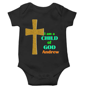 Custom Name Child Of God Baptism Christening Day Rompers for Baby Girl- KidsFashionVilla