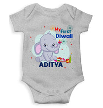 Load image into Gallery viewer, Custom Name My First Diwali Rompers for Baby Boy- KidsFashionVilla
