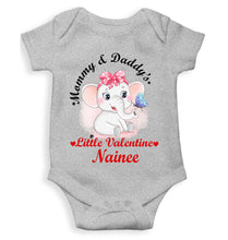 Load image into Gallery viewer, Custom Name Mommy And Daddys Little Valentine Rompers for Baby Girl- KidsFashionVilla
