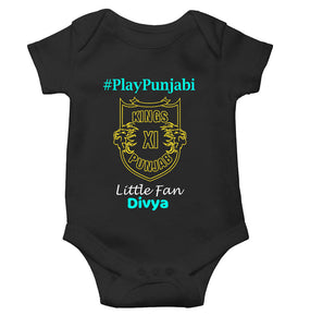 Custom Name IPL PBKS Punjab Kings PlayPunjabi Kings Eleven Punjab Rompers for Baby Girl- KidsFashionVilla