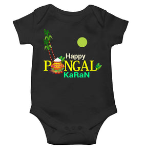 Custom Name Happy Pongal Rompers for Baby Boy- KidsFashionVilla