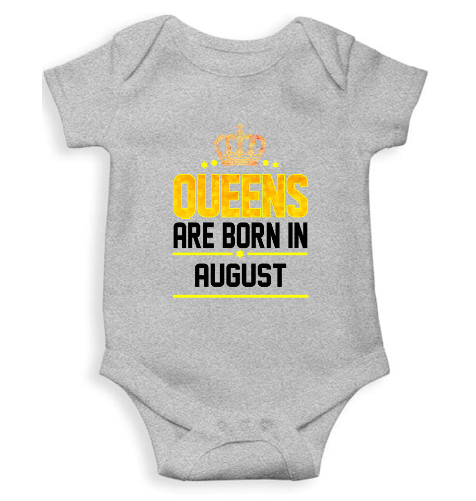 Queens Are  Born In August Rompers for Baby Girl- KidsFashionVilla