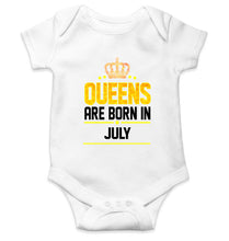 Load image into Gallery viewer, Queens Are Born In July Rompers for Baby Girl- KidsFashionVilla
