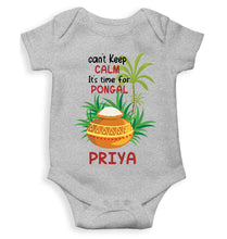 Load image into Gallery viewer, Custom Name Time For Pongal Makar Sankranti Rompers for Baby Girl- KidsFashionVilla

