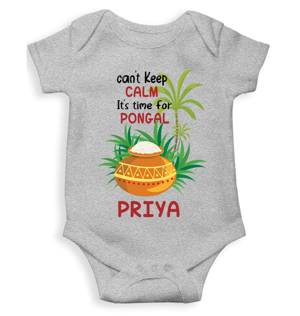Custom Name Time For Pongal Makar Sankranti Rompers for Baby Girl- KidsFashionVilla