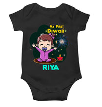 Load image into Gallery viewer, Custom Name My First Diwali Rompers for Baby Girl- KidsFashionVilla
