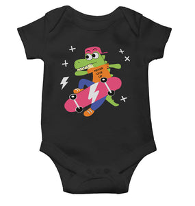 Skateboard Crocodile Cartoon Rompers for Baby Boy- KidsFashionVilla