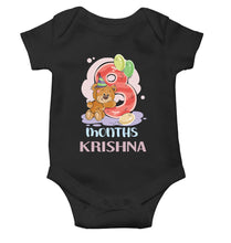 Load image into Gallery viewer, Custom Name 8 Month Birthday Teddy Design Rompers for Baby Boy- KidsFashionVilla
