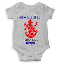 Load image into Gallery viewer, Custom Name IPL RCB Royal Challengers Bangalore Kohli Hai Rompers for Baby Girl- KidsFashionVilla
