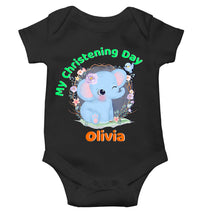 Load image into Gallery viewer, Custom Name Christening Day Baptism Rompers for Baby Girl- KidsFashionVilla
