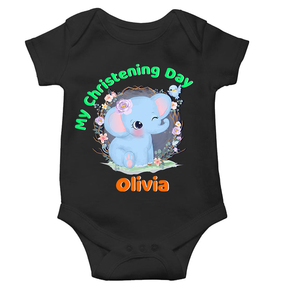 Custom Name Christening Day Baptism Rompers for Baby Girl- KidsFashionVilla